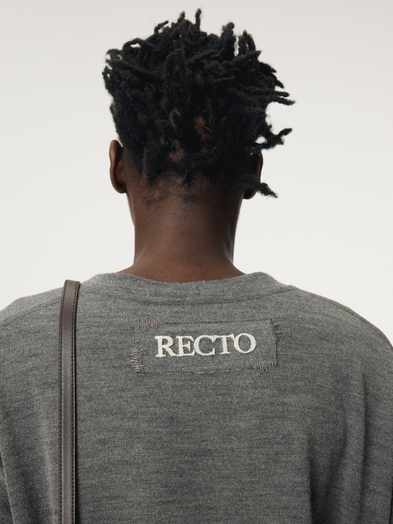 Recto - Back Logo Wool T-Shirt (Melange Grey) product image 6 | TRAB K-Fashion Australia