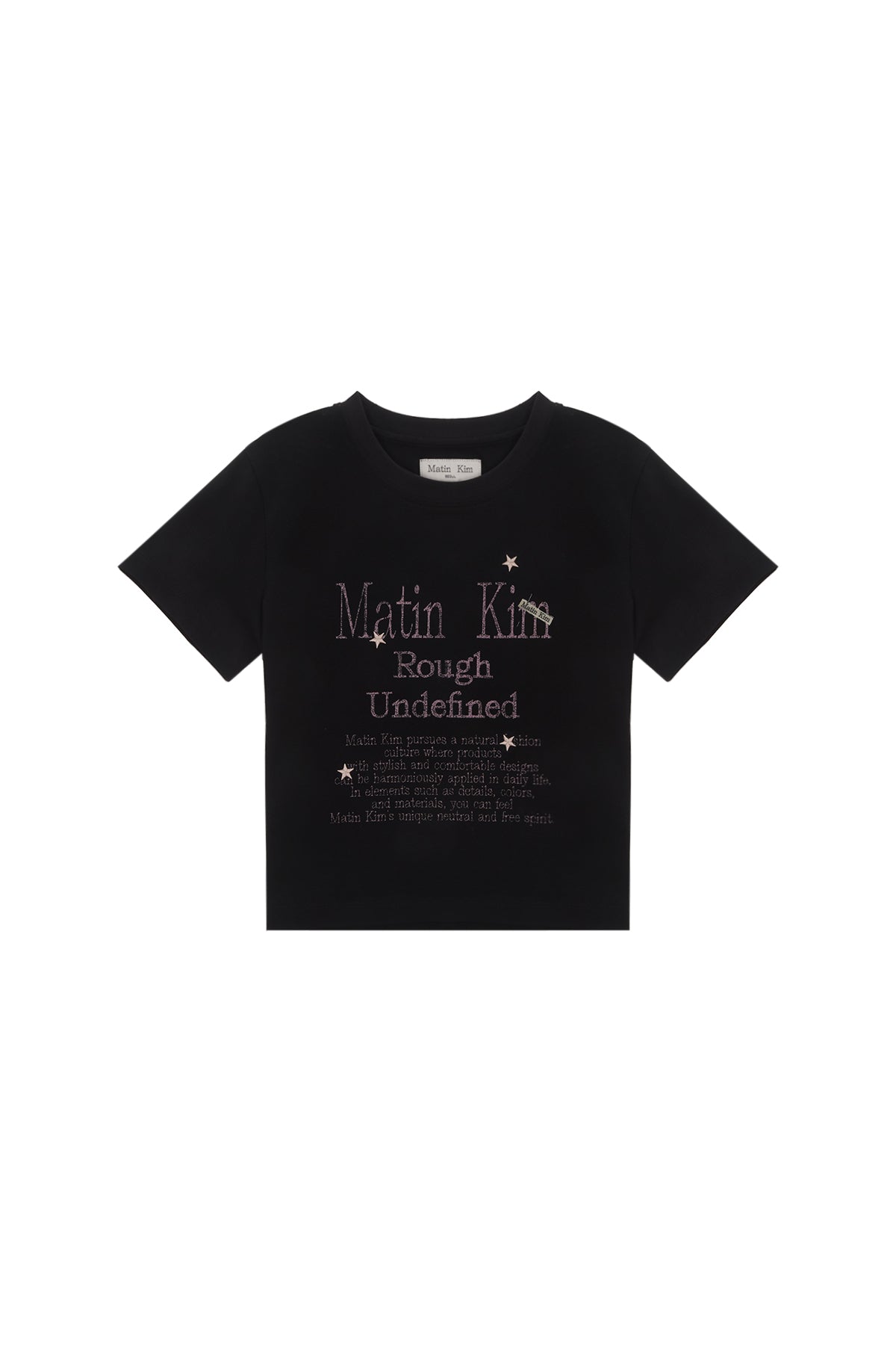 Matin Kim - Dazzle Lettering Crop Top (Black) product image 1 | TRAB K-Fashion Australia