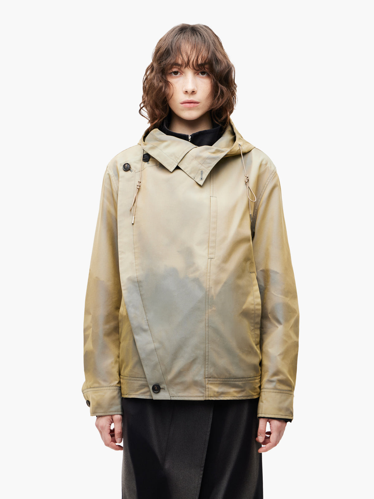Jiyong Kim - Sun-Bleached Asymmetric Front Jacket (Beige) product image 4 | TRAB K-Fashion Australia