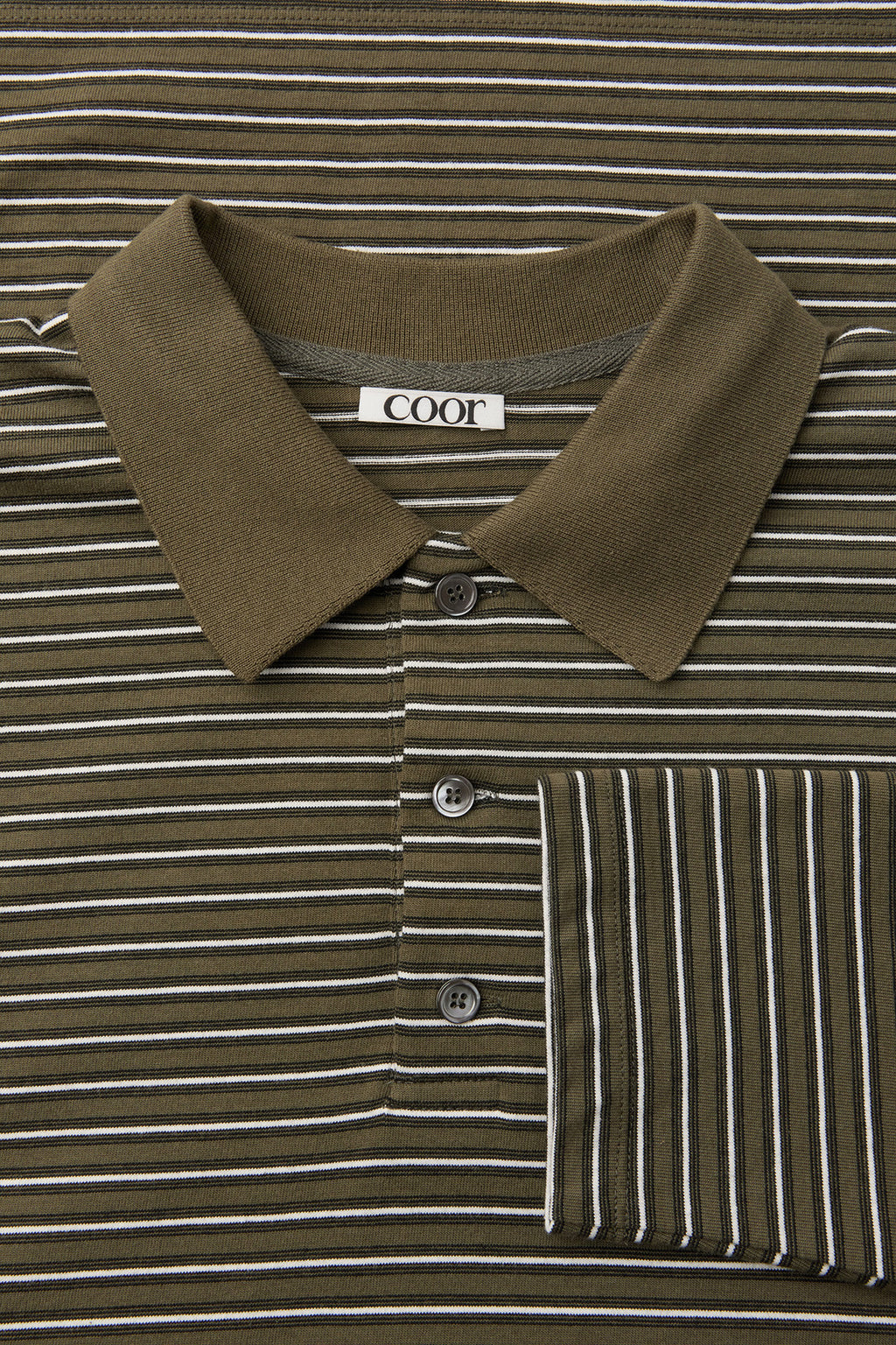 Coor - Multi Pin Pique Polo Long Sleeve (Khaki) product image 5 | TRAB K-Fashion Australia
