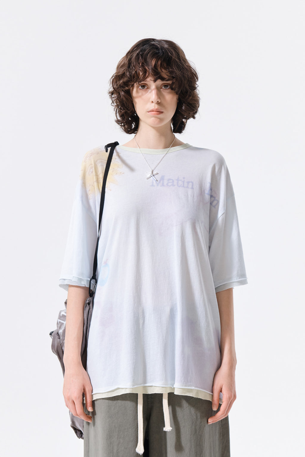Matin Kim - Sketch Graffiti Over Fit Top (Light Blue) product image 10 | TRAB K-Fashion Australia