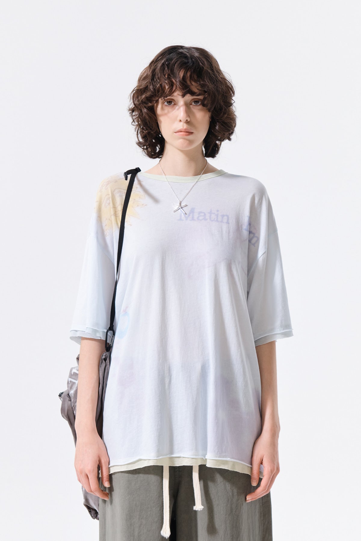 Matin Kim - Sketch Graffiti Over Fit Top (Light Blue) product image 10 | TRAB K-Fashion Australia