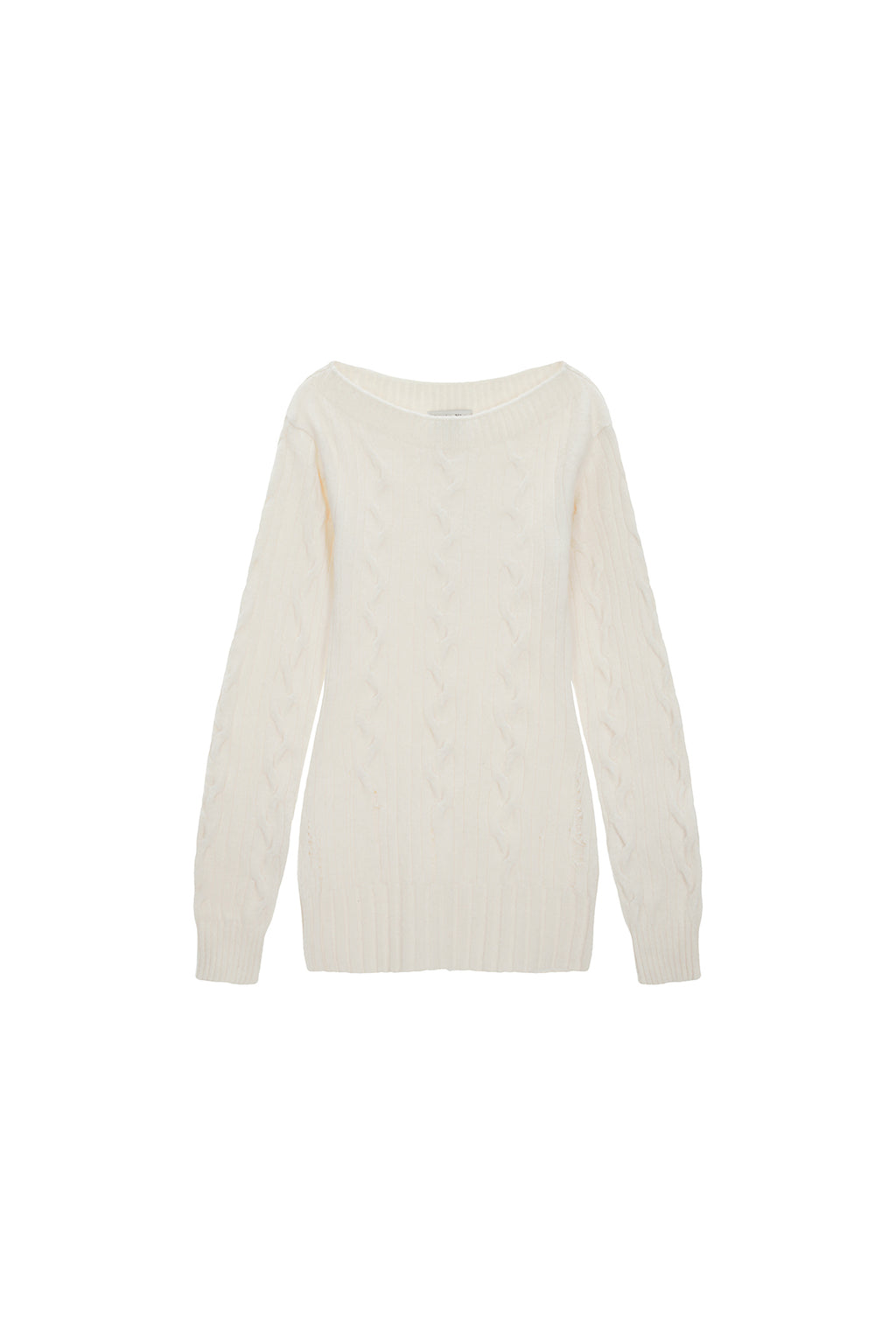 Matin Kim - Damage Point Cable Knit Dress (Ivory) product image 1 | TRAB K-Fashion Australia