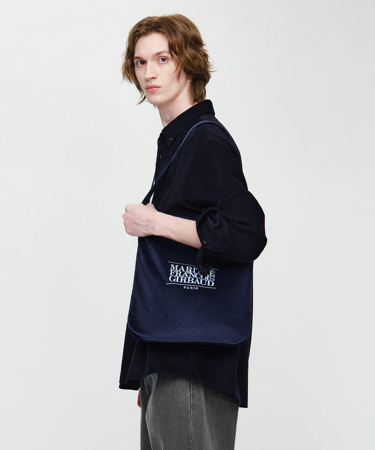 Marithe & Francois Girbaud - Classic Logo Corduroy Bag (Navy) product image 5 | TRAB K-Fashion Australia