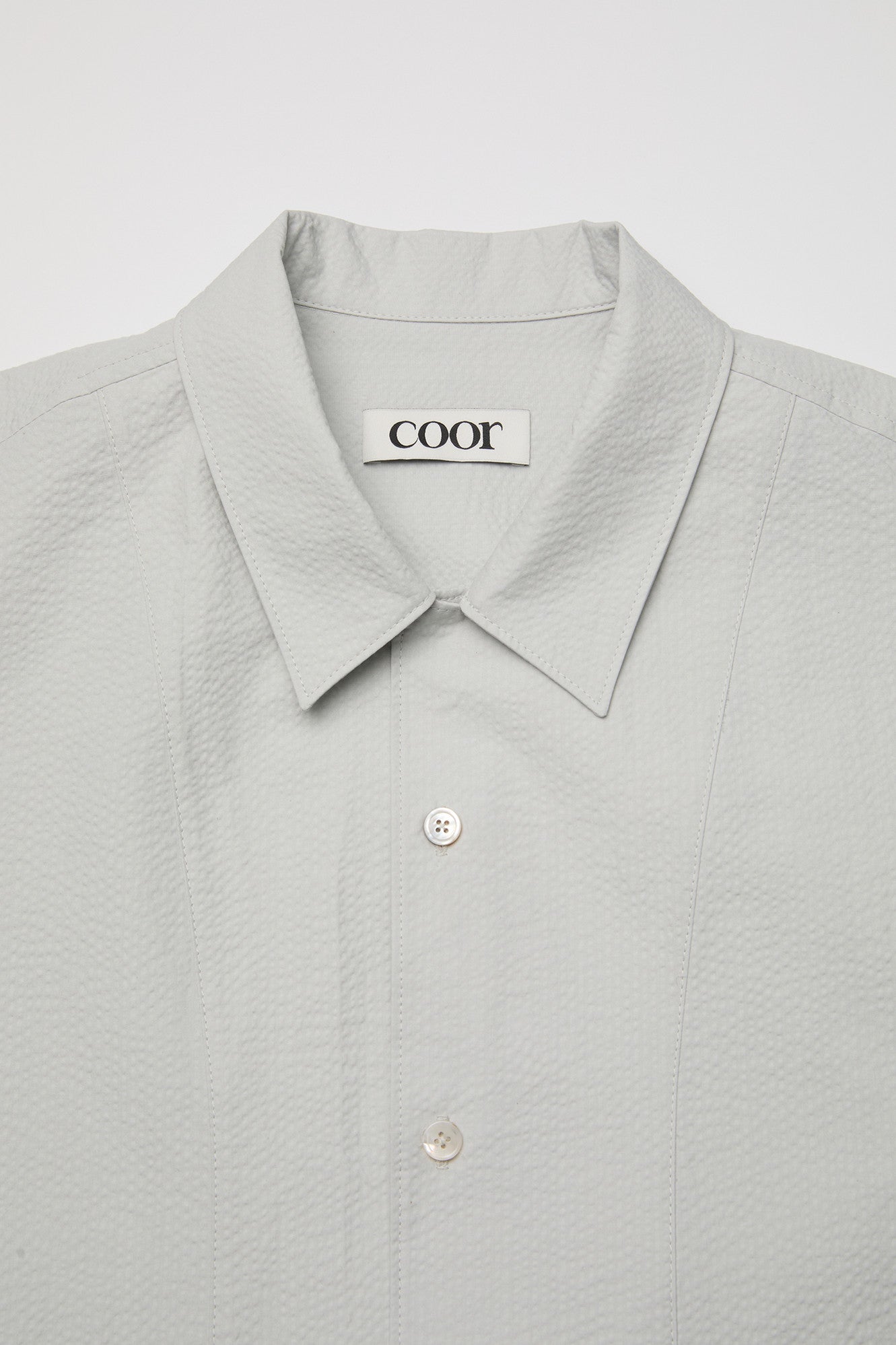 Coor - Panel Line Camp Collar Half Shirt (Cool Gray) product image 5 | TRAB K-Fashion Australia