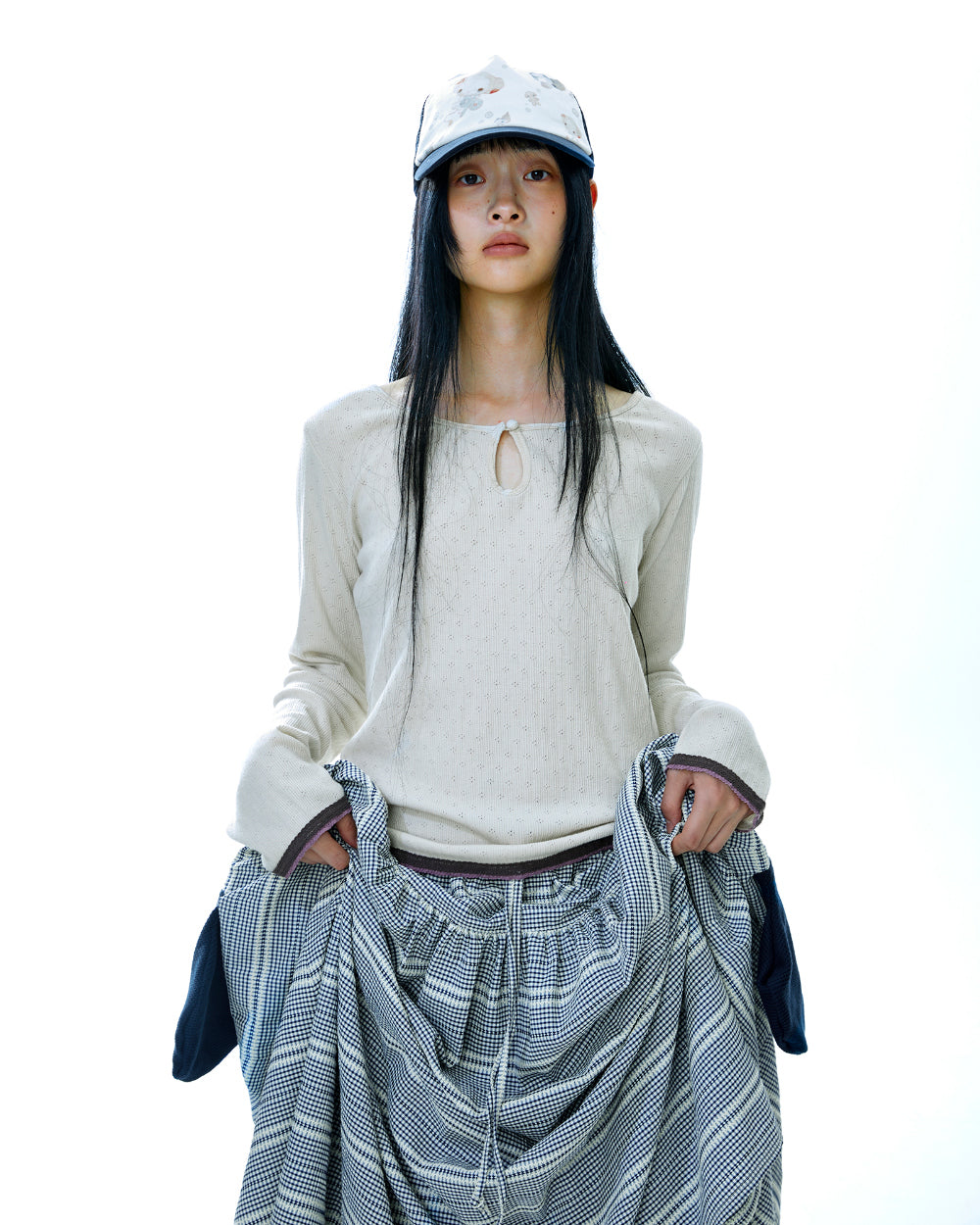 Coyseio - Wide Shirring Skirt (Navy) product image 4 | TRAB K-Fashion Australia