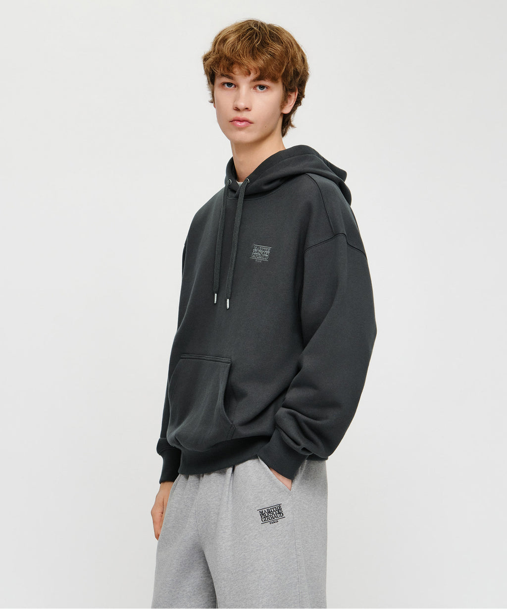 Marithe & Francois Girbaud - Small Classic Logo Oversized Hoodie (brushed) (Charcoal) product image 2 | TRAB K-Fashion Australia