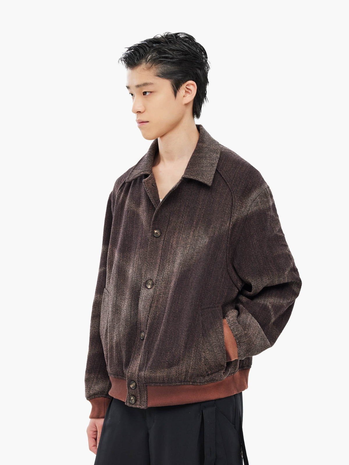Jiyong Kim - Sun-Bleached Ribbed Blouson (Brown) product image 3 | TRAB K-Fashion Australia
