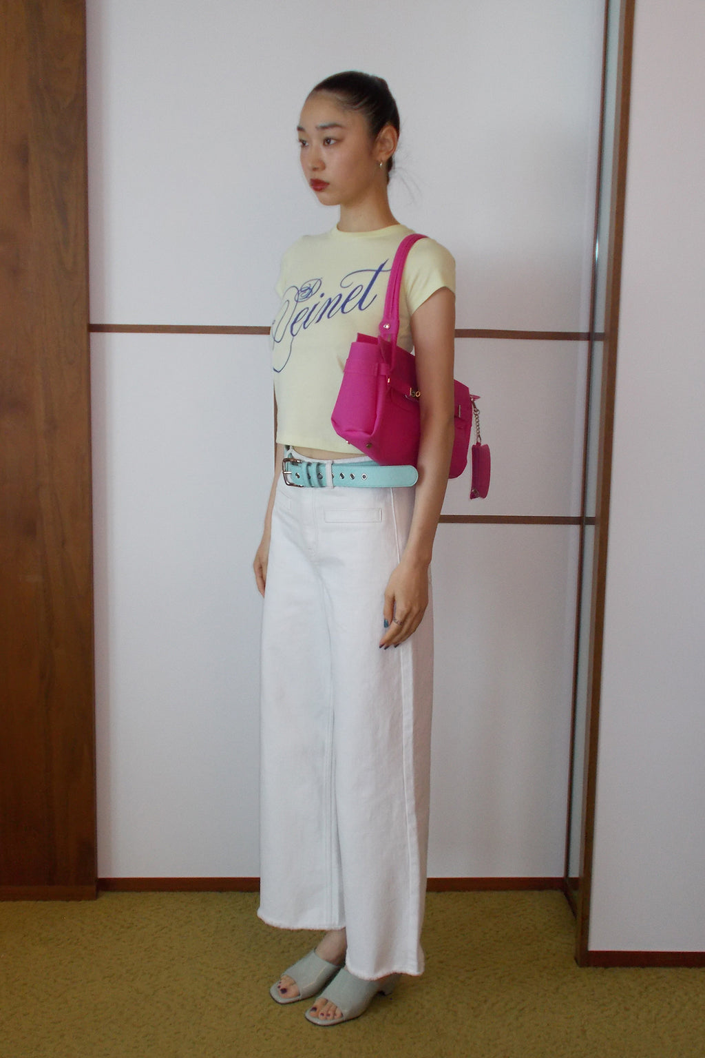 Deinet - Rose Typo Graphic T-Shirt (Light Yellow) product image 4 | TRAB K-Fashion Australia