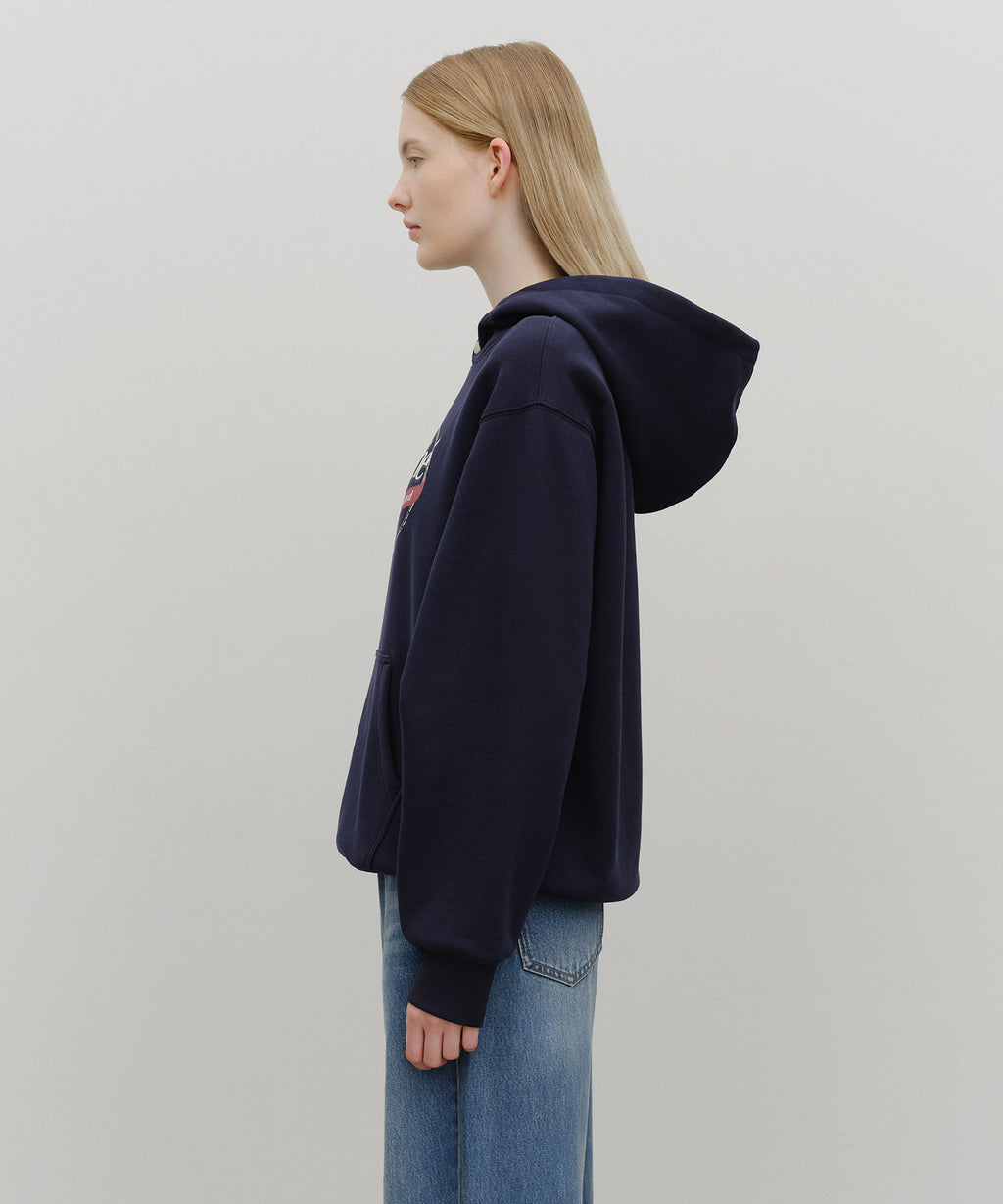 Marithe & Francois Girbaud - Vintage Stamp Graphic Hoodie (brushed) (Navy) product image 2 | TRAB K-Fashion Australia