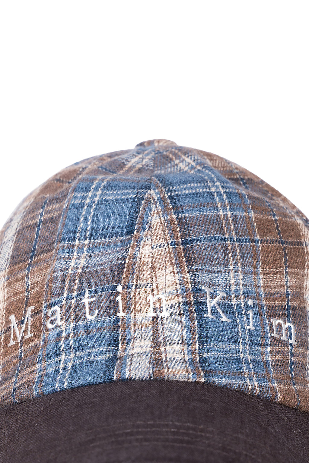 Matin Kim - Matin Contrast Brim Check Ball Cap (Brown) product image 4 | TRAB K-Fashion Australia