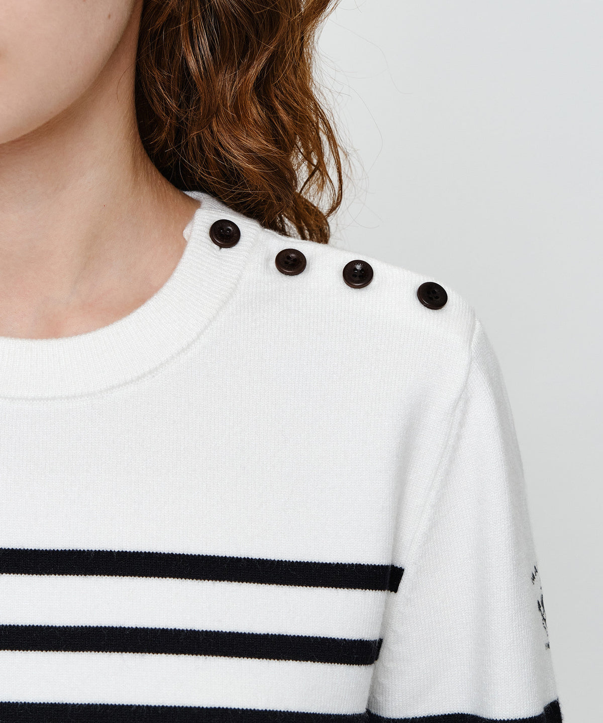Marithe & Francois Girbaud - Marine Button Point Knit Pullover (Ivory) product image 4 | TRAB K-Fashion Australia
