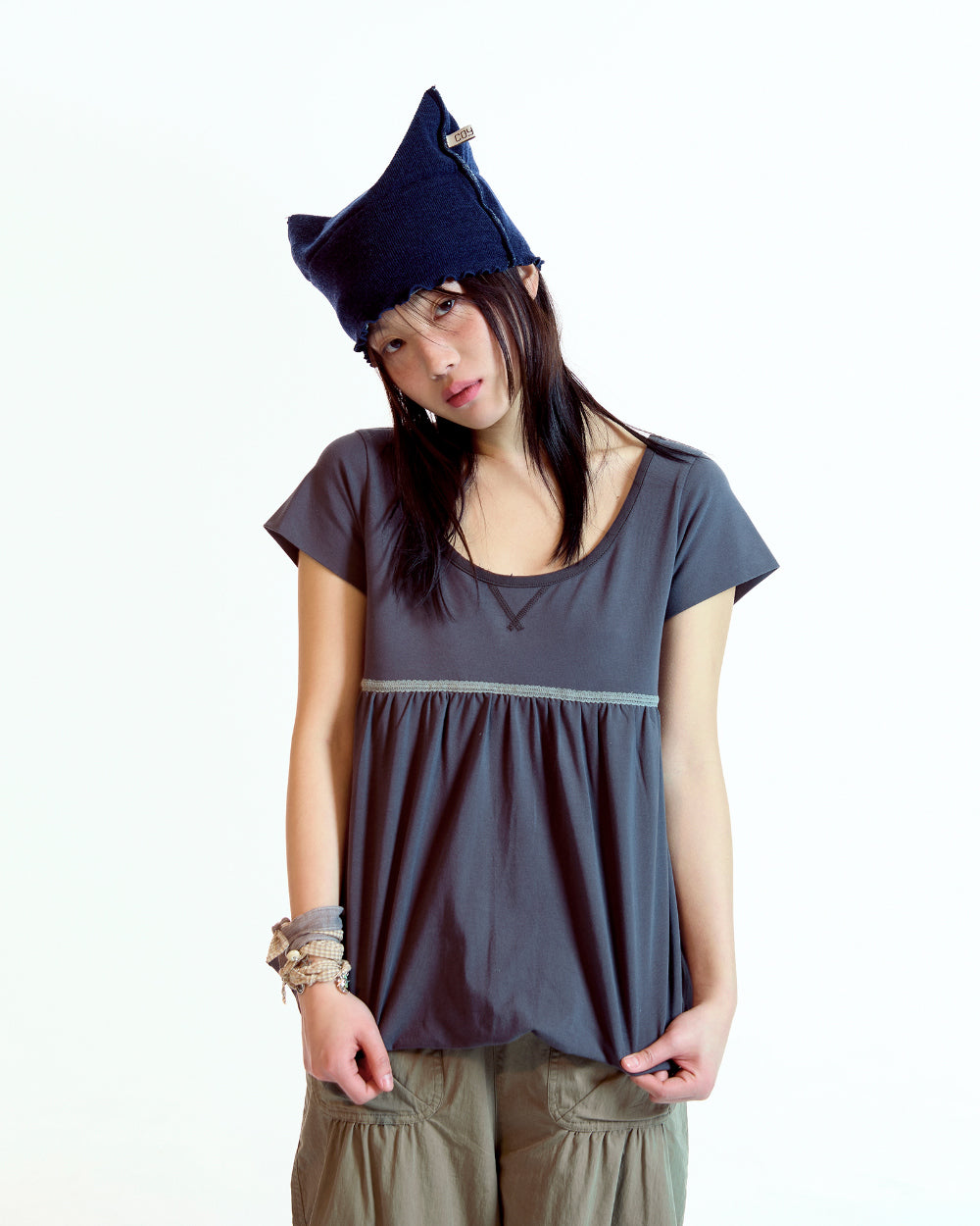 Coyseio - Lace Balloon T-Shirt (Dark Grey) product image 3 | TRAB K-Fashion Australia