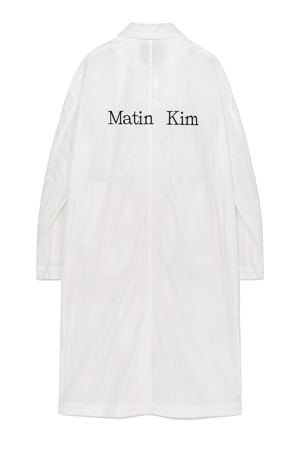 Matin Kim - Back Logo Point Nylon Long Coat (White) product image 2 | TRAB K-Fashion Australia