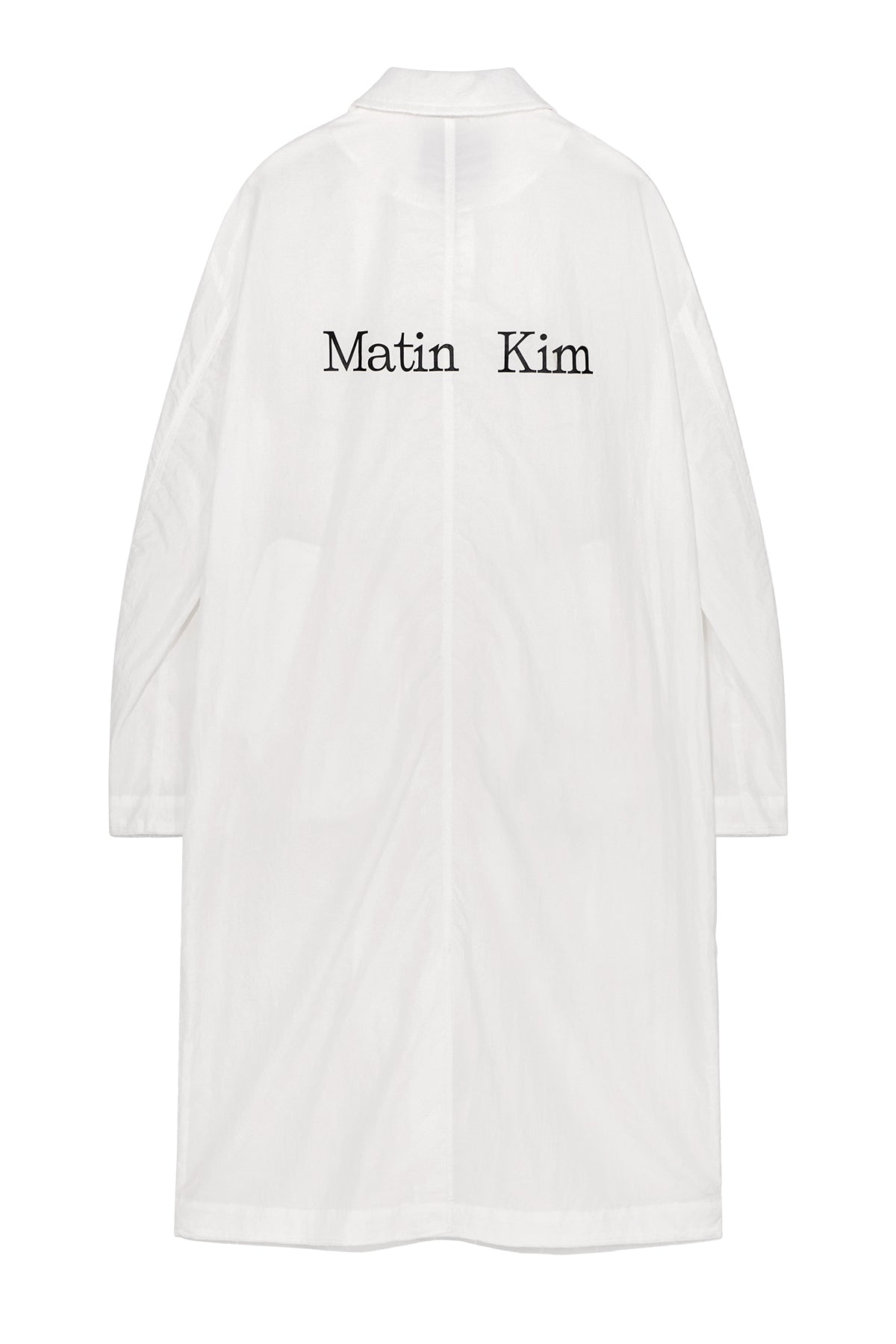 Matin Kim - Back Logo Point Nylon Long Coat (White) product image 2 | TRAB K-Fashion Australia
