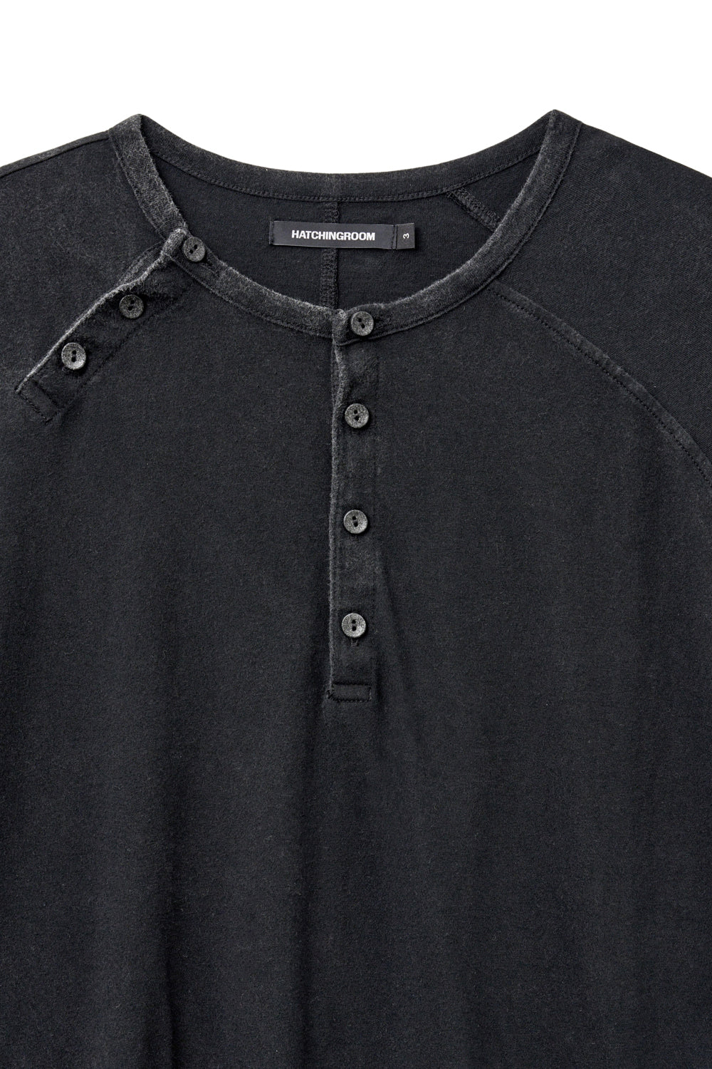 Hatchingroom - Double Henley Neck Tee 1/2 Dusty (Black) product image 3 | TRAB K-Fashion Australia