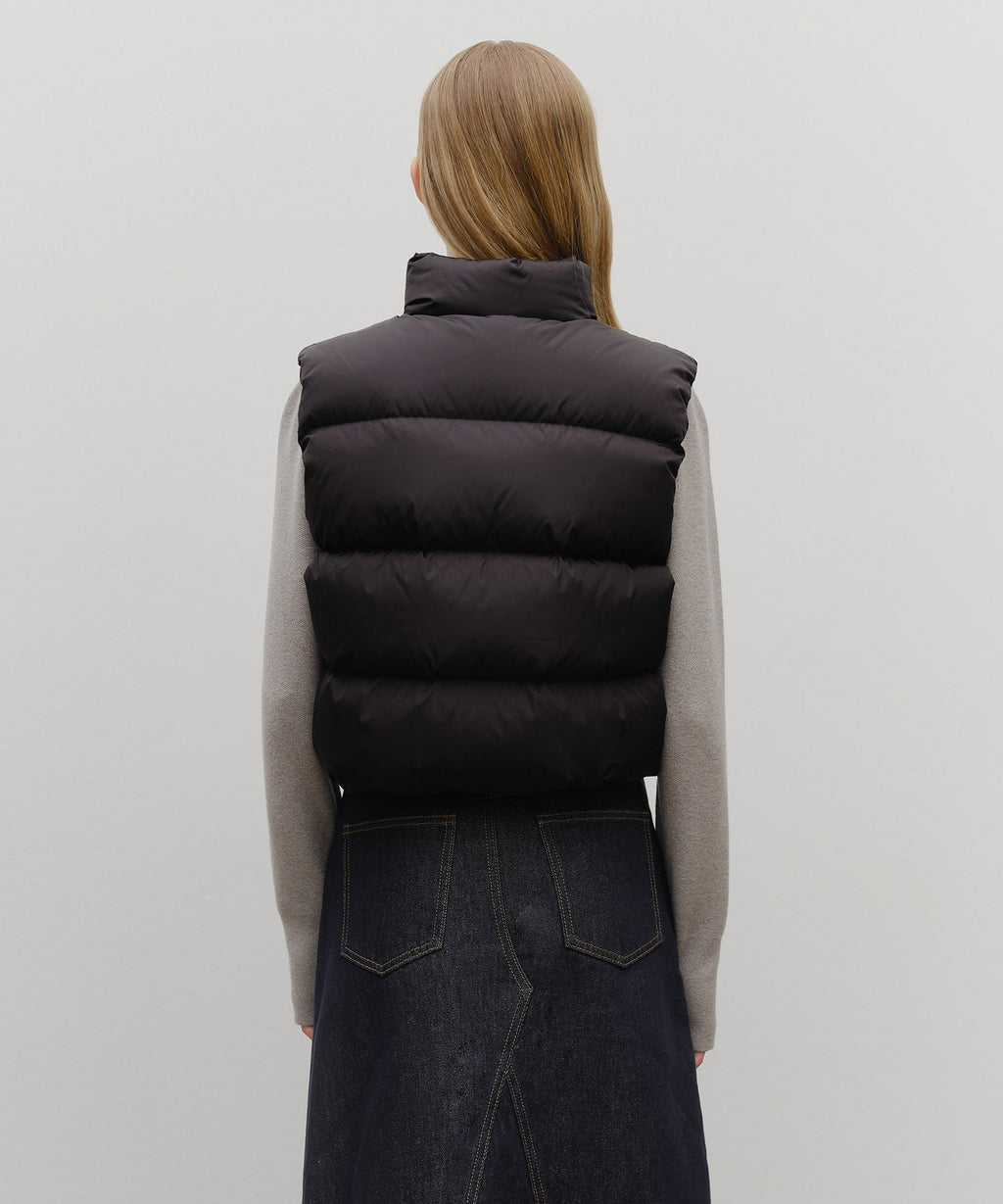 Marithe & Francois Girbaud - Classic Logo Crop Down Vest (Black) product image 3 | TRAB K-Fashion Australia