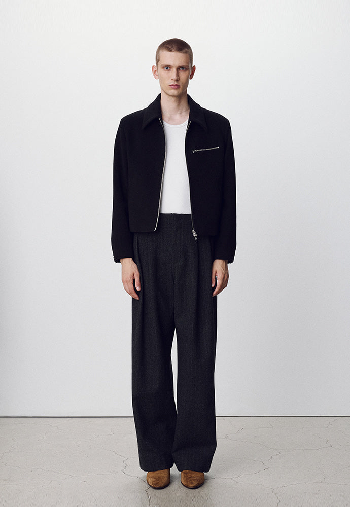 Tonywack - Cashmere Chest Zip Berlin Jacket (Black) product image 1 | TRAB K-Fashion Australia