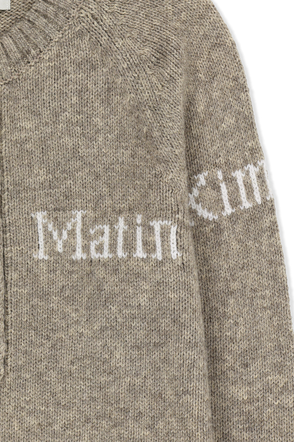 Matin Kim - Matin Button Point Henley Neck Logo Knit Top (Beige) product image 5 | TRAB K-Fashion Australia