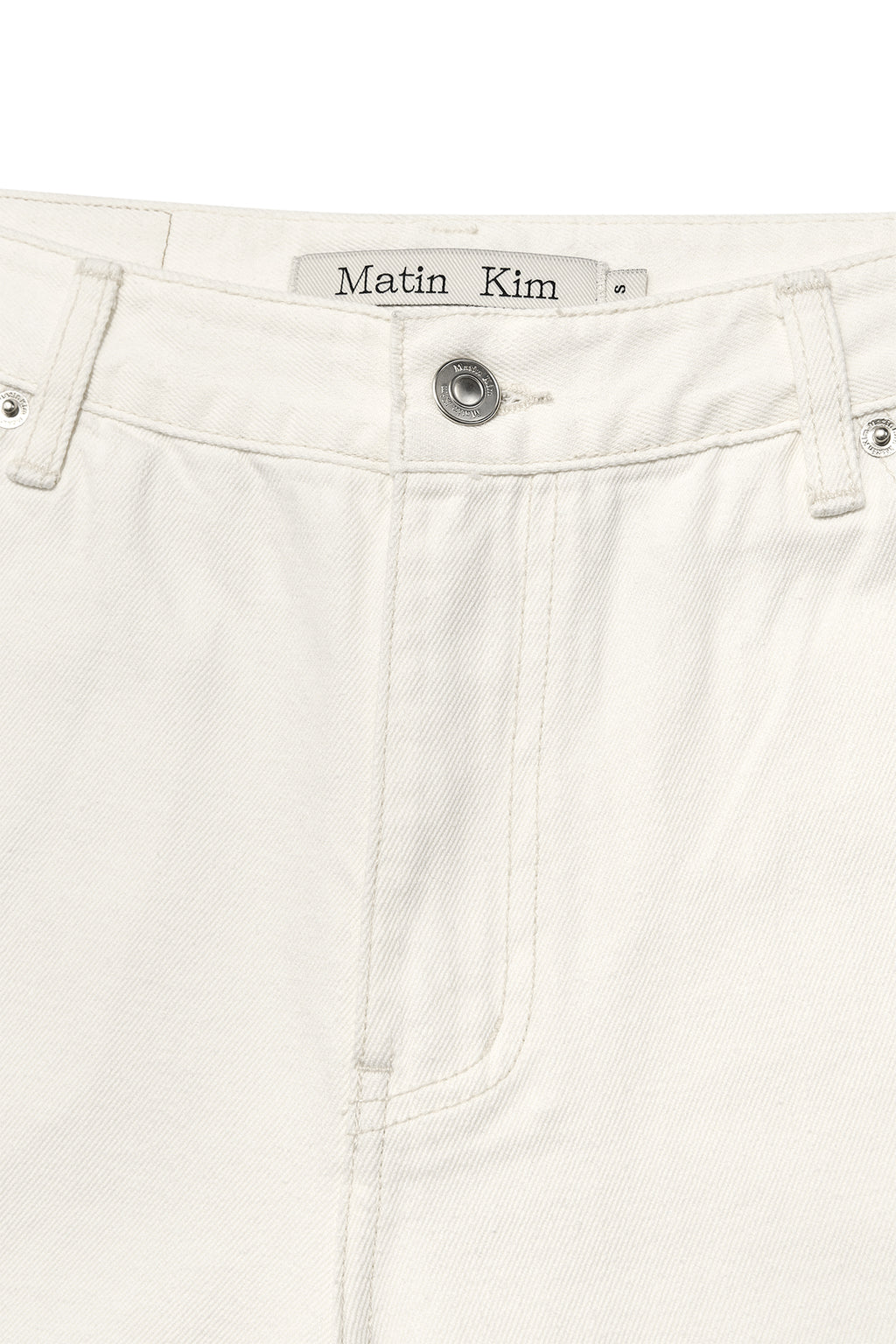 Matin Kim - Damage Patch Denim Pants (Ivory) product image 3 | TRAB K-Fashion Australia