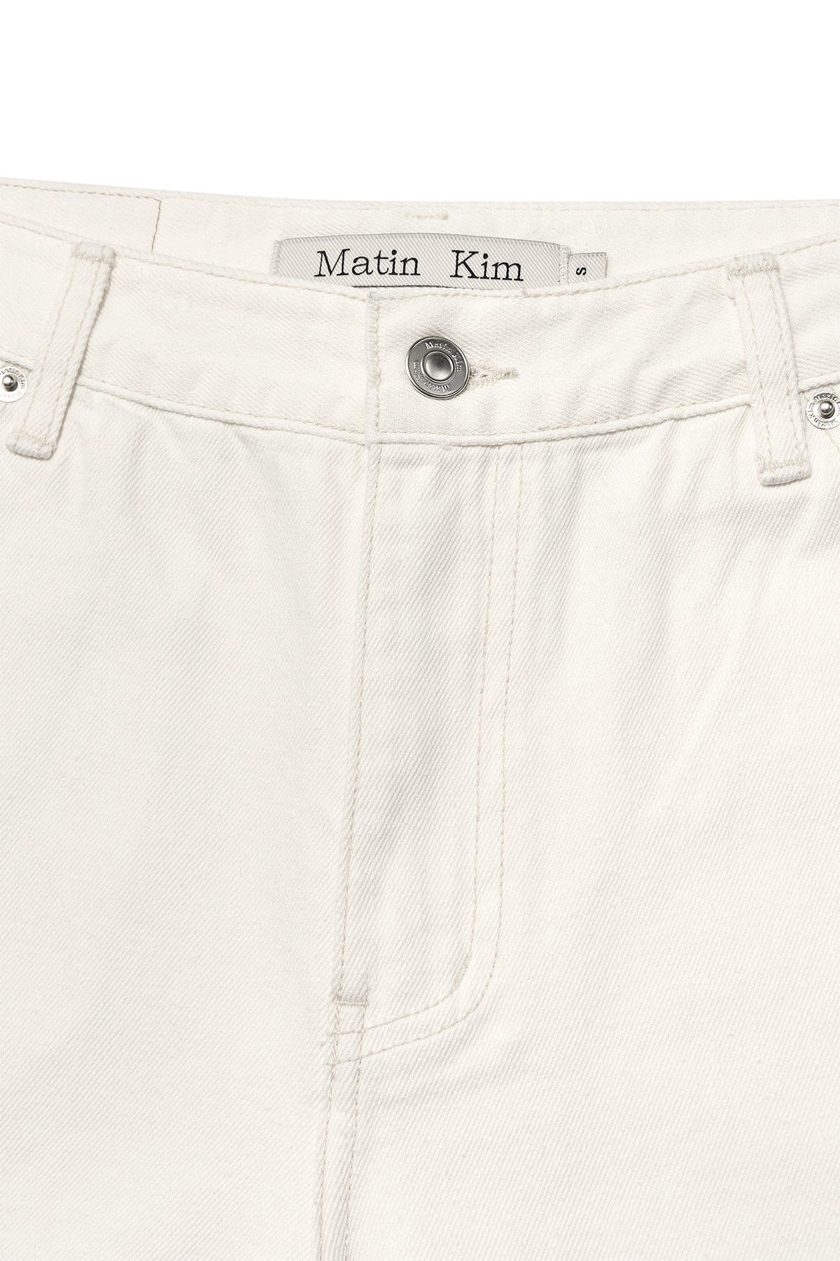 Matin Kim - Damage Patch Denim Pants (Ivory) product image 3 | TRAB K-Fashion Australia