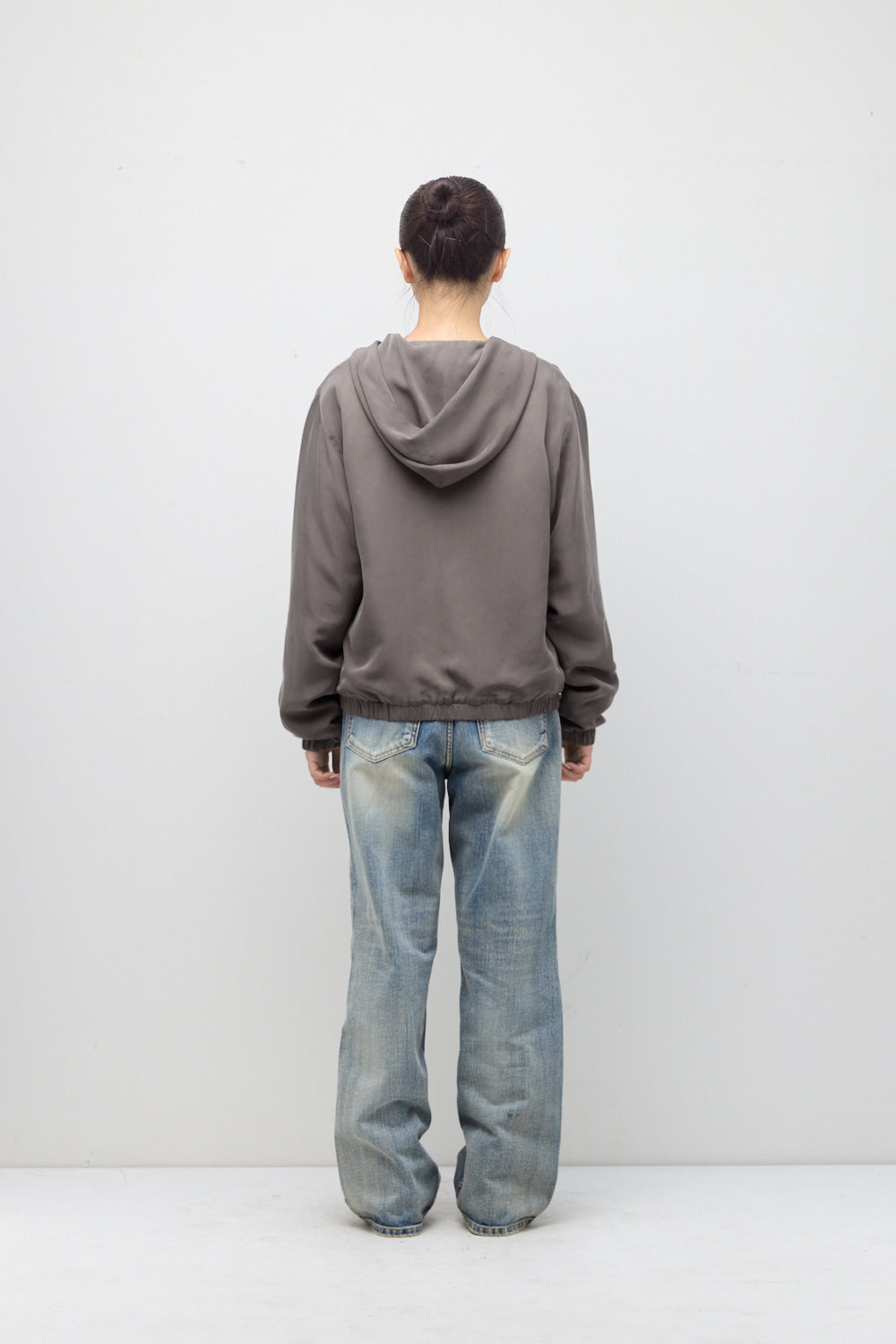Hatchingroom - Cupro Hoodie Jacket (Mocha) product image 4 | TRAB K-Fashion Australia