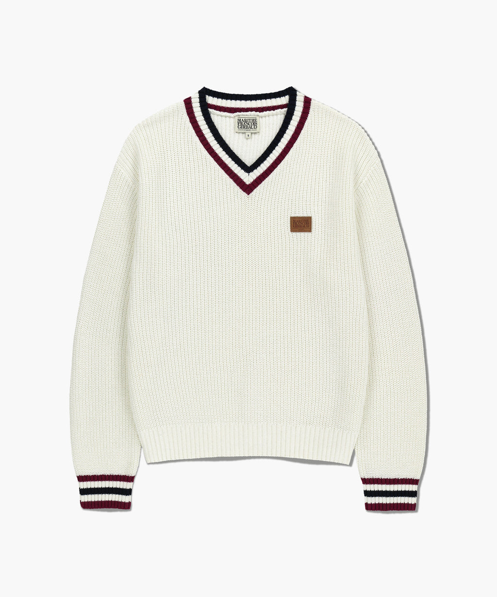 Marithe & Francois Girbaud - V Neck Knit Pullover (Ivory) product image 6 | TRAB K-Fashion Australia