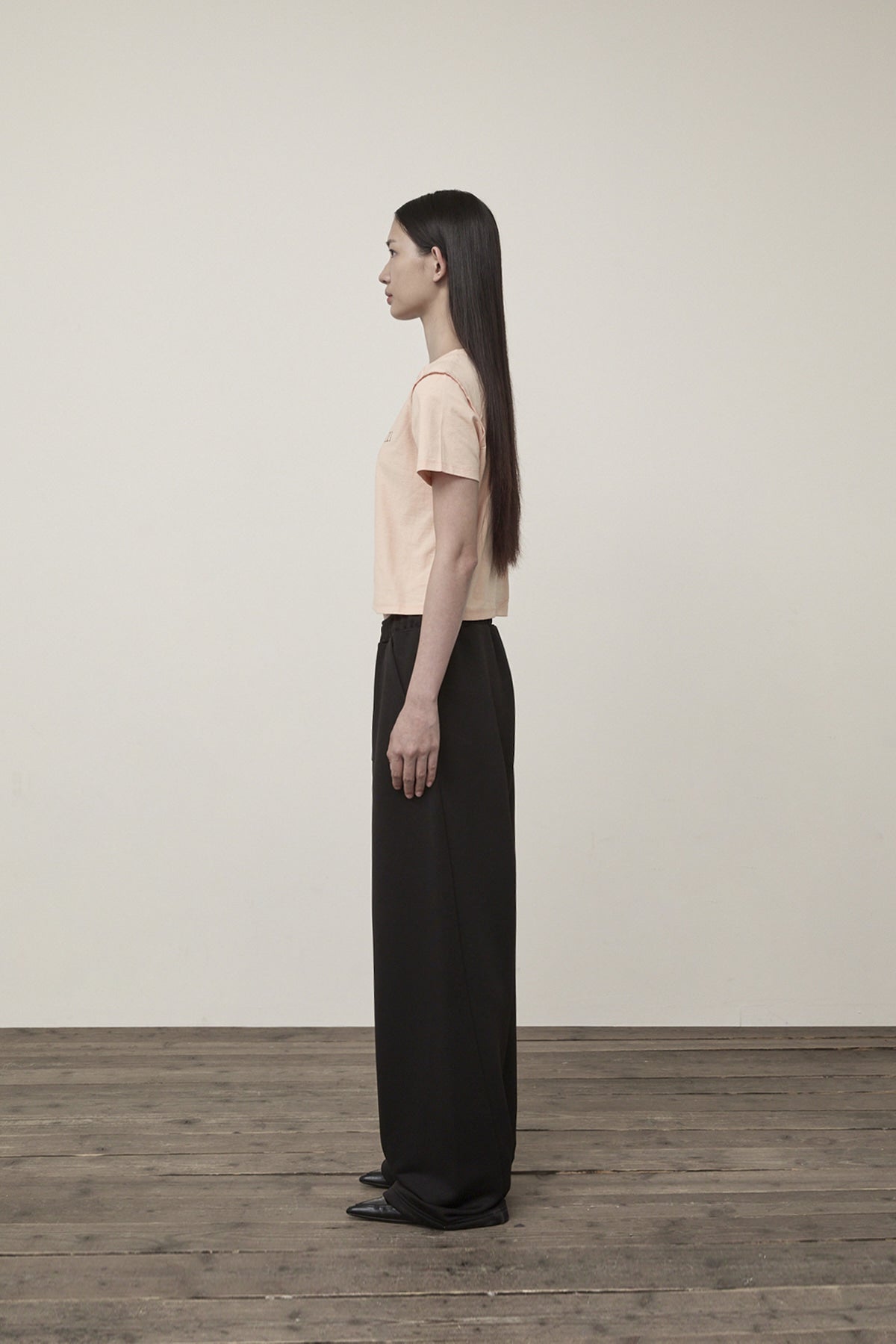 Matin Kim - Diagonal Logo Reversible Crop Top (Light Orange) product image 8 | TRAB K-Fashion Australia