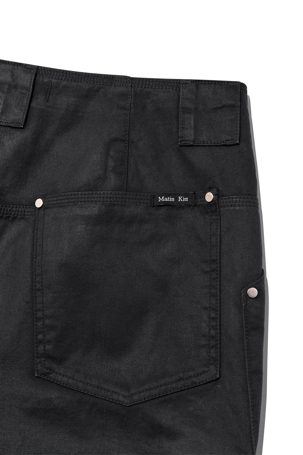 Matin Kim - Coated Cotton Bermuda Pants (Charcoal) product image 6 | TRAB K-Fashion Australia