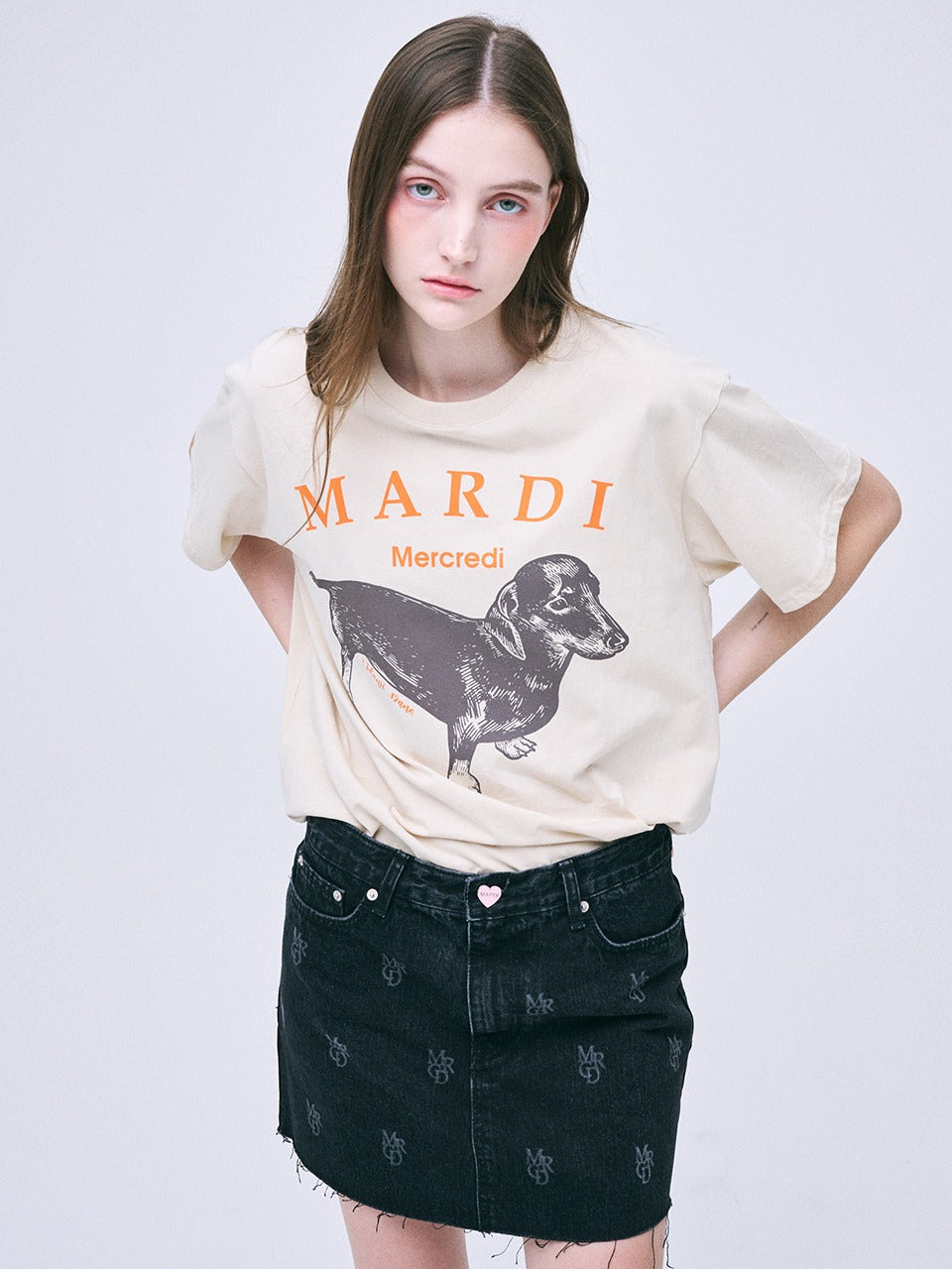 Mardi Mercredi - Tshirt Ddanji (Lightbeige) product image 1 | TRAB K-Fashion Australia