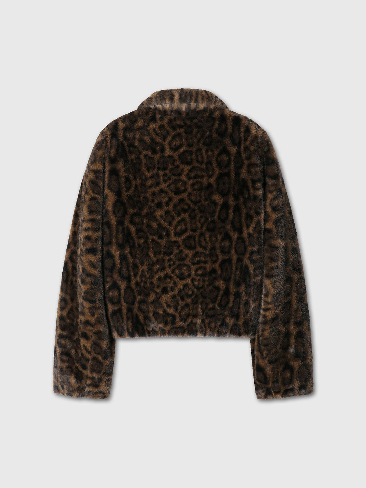 Tonywack - Leopard Faux Fur Zippered Jacket (Brown Leopard Print) product image 8 | TRAB K-Fashion Australia