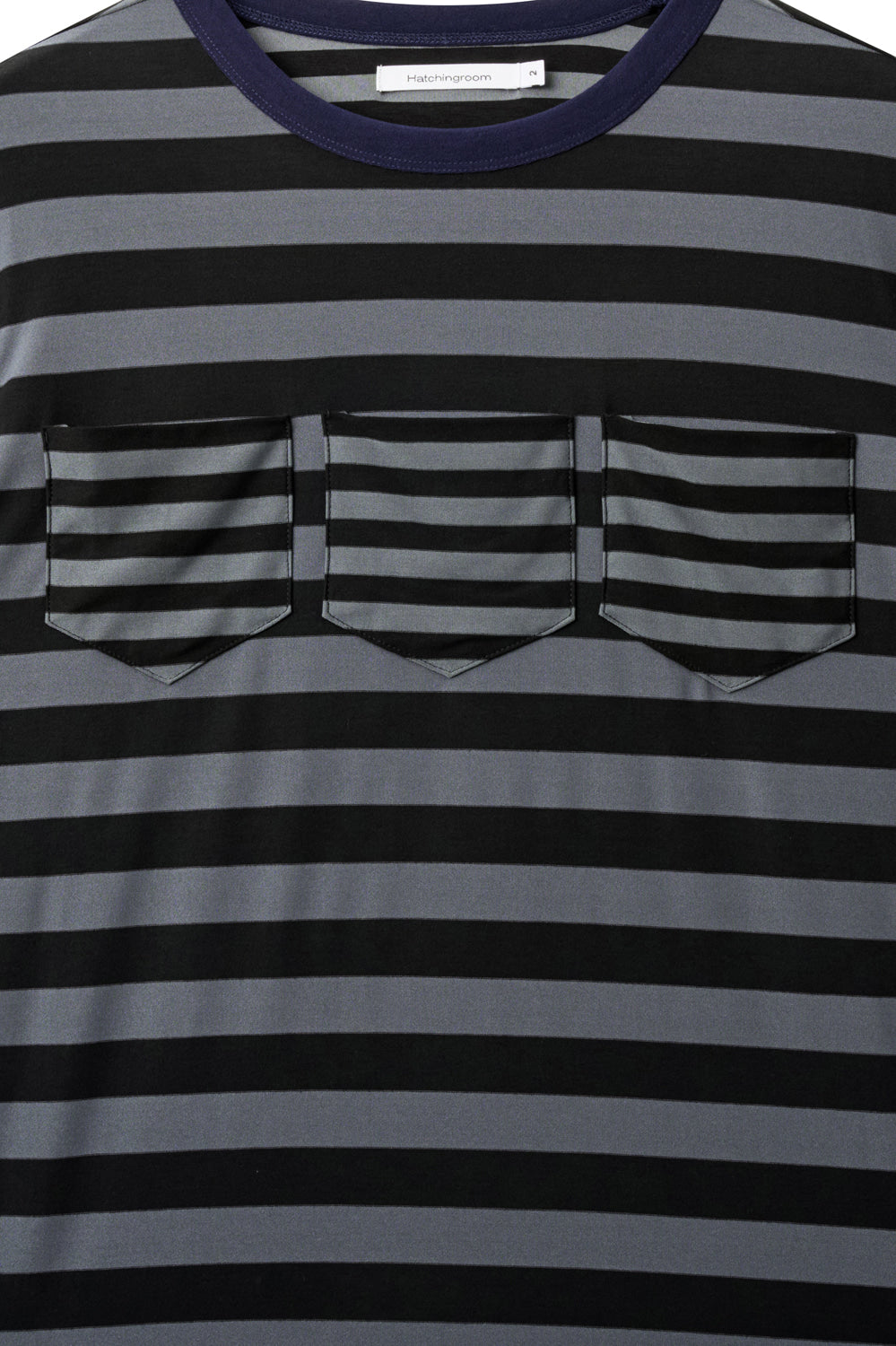 Hatchingroom - Triple Pocket Tee Stripe (Graphite) product image 4 | TRAB K-Fashion Australia