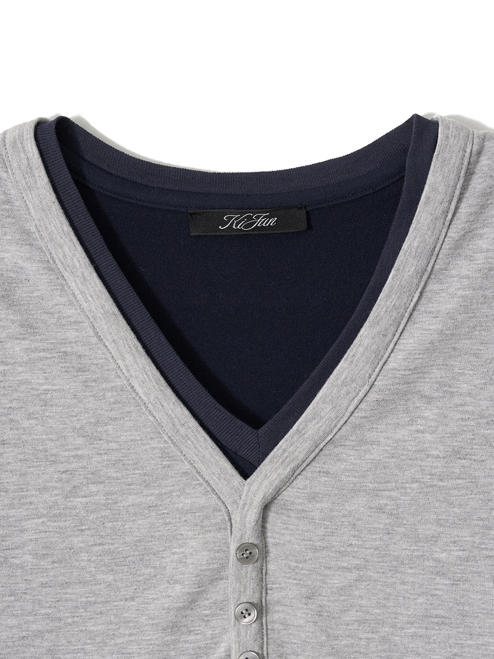 Kijun - Layered V-Neck Tee (Navy) product image 11 | TRAB K-Fashion Australia