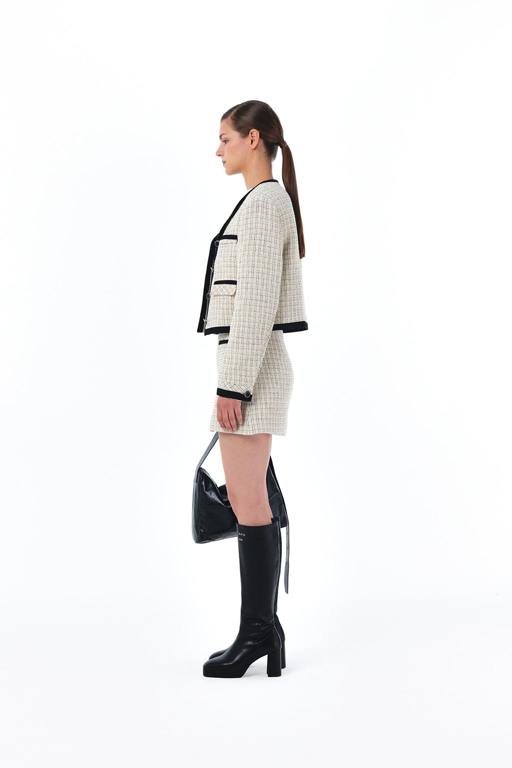 Matin Kim - Tweed Classic Skirt (Beige) product image 6 | TRAB K-Fashion Australia