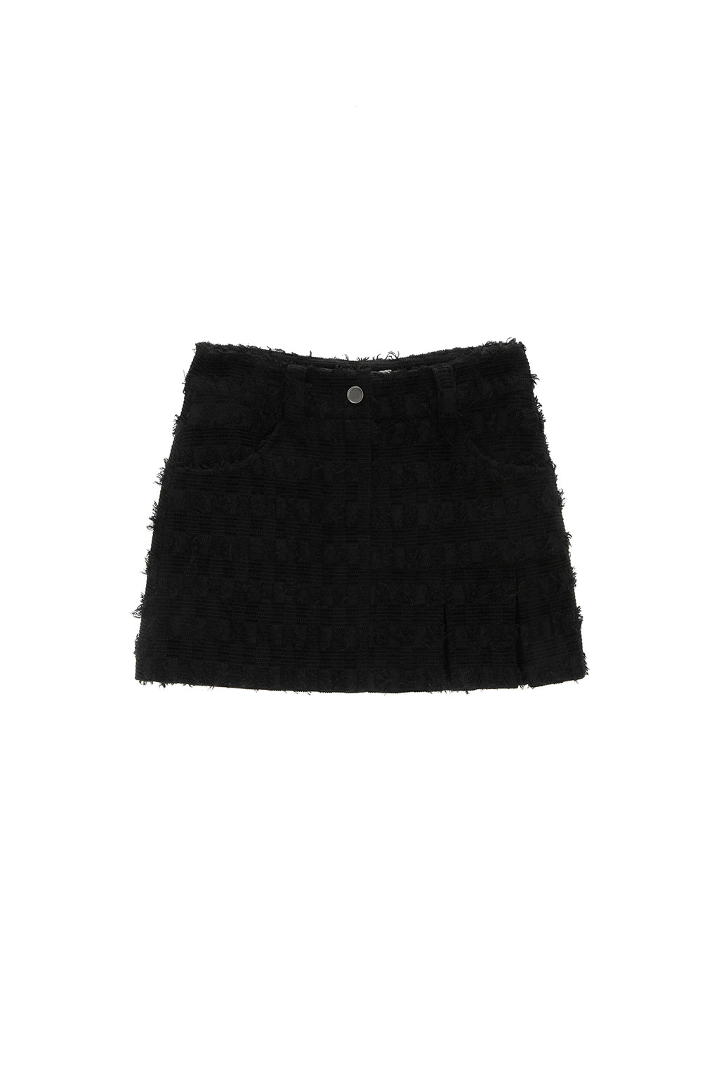 Matin Kim - Pleats Mixed Tweed Mini Skirt (Black) product image 1 | TRAB K-Fashion Australia