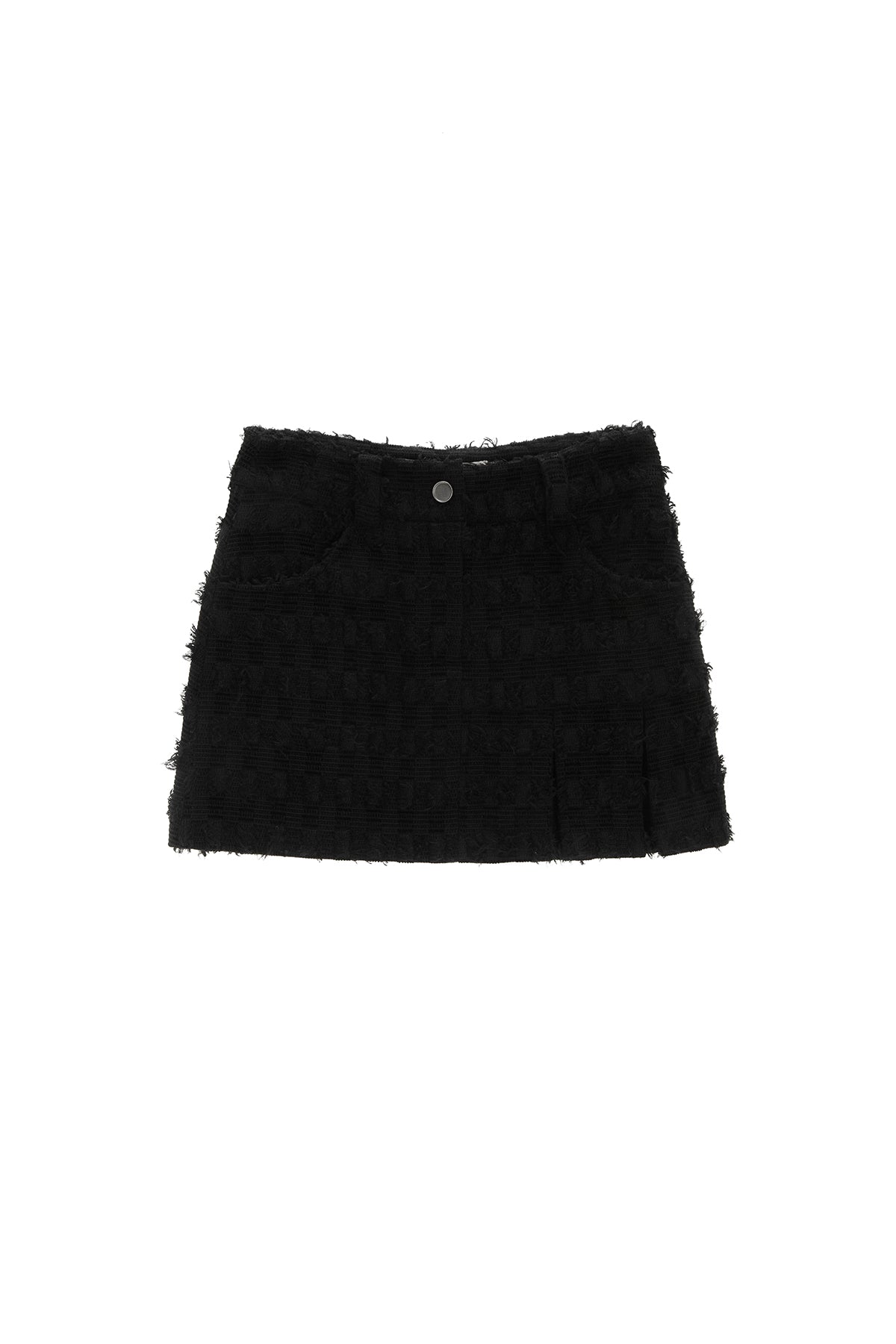 Matin Kim - Pleats Mixed Tweed Mini Skirt (Black) product image 1 | TRAB K-Fashion Australia