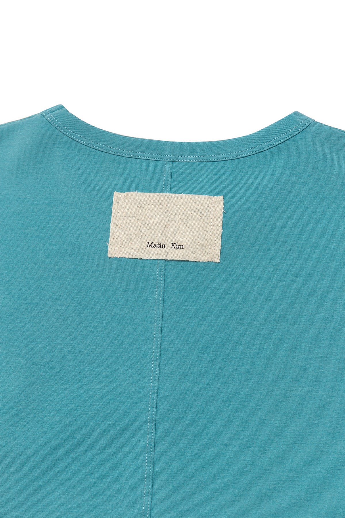 Matin Kim - Stitch Printing Detail Crop Top (Turquoise Blue) product image 4 | TRAB K-Fashion Australia