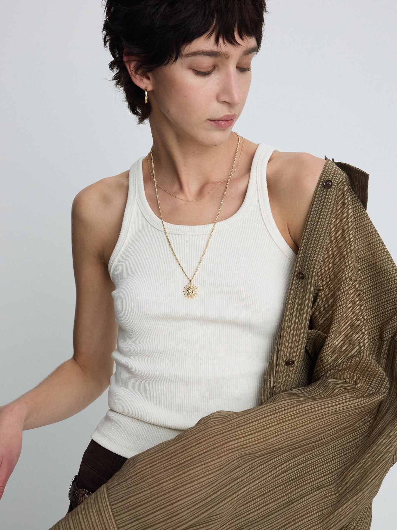 Tonywack - Lyocell Oversized Stripe Shirt (Olive Stripe) product image 8 | TRAB K-Fashion Australia