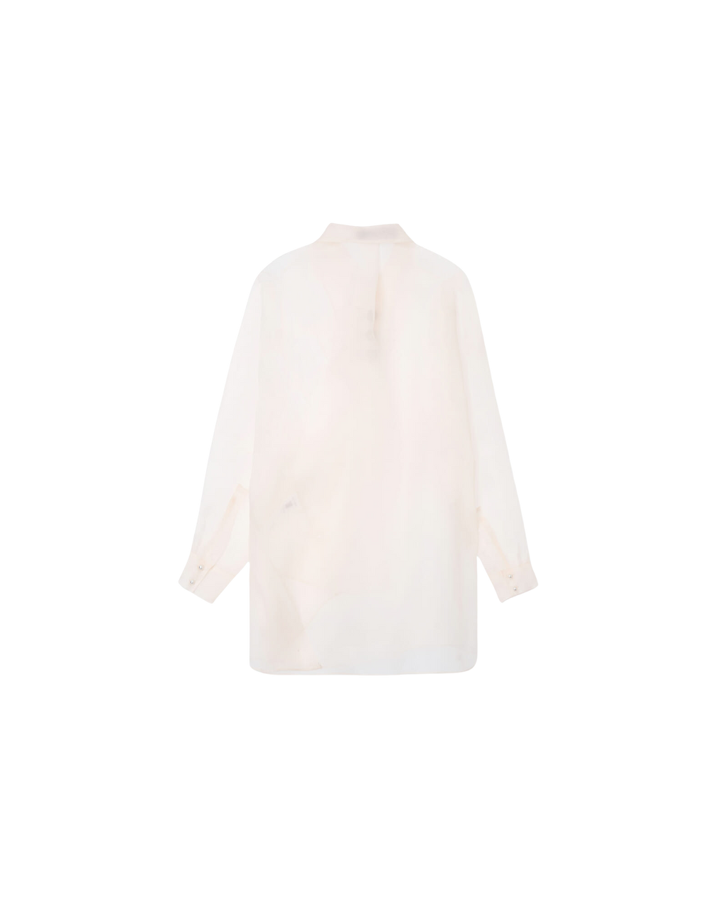 Kimhe Kim - Pearl Buttons Organza Draped Shirt (Ivory) product image 8 | TRAB K-Fashion Australia