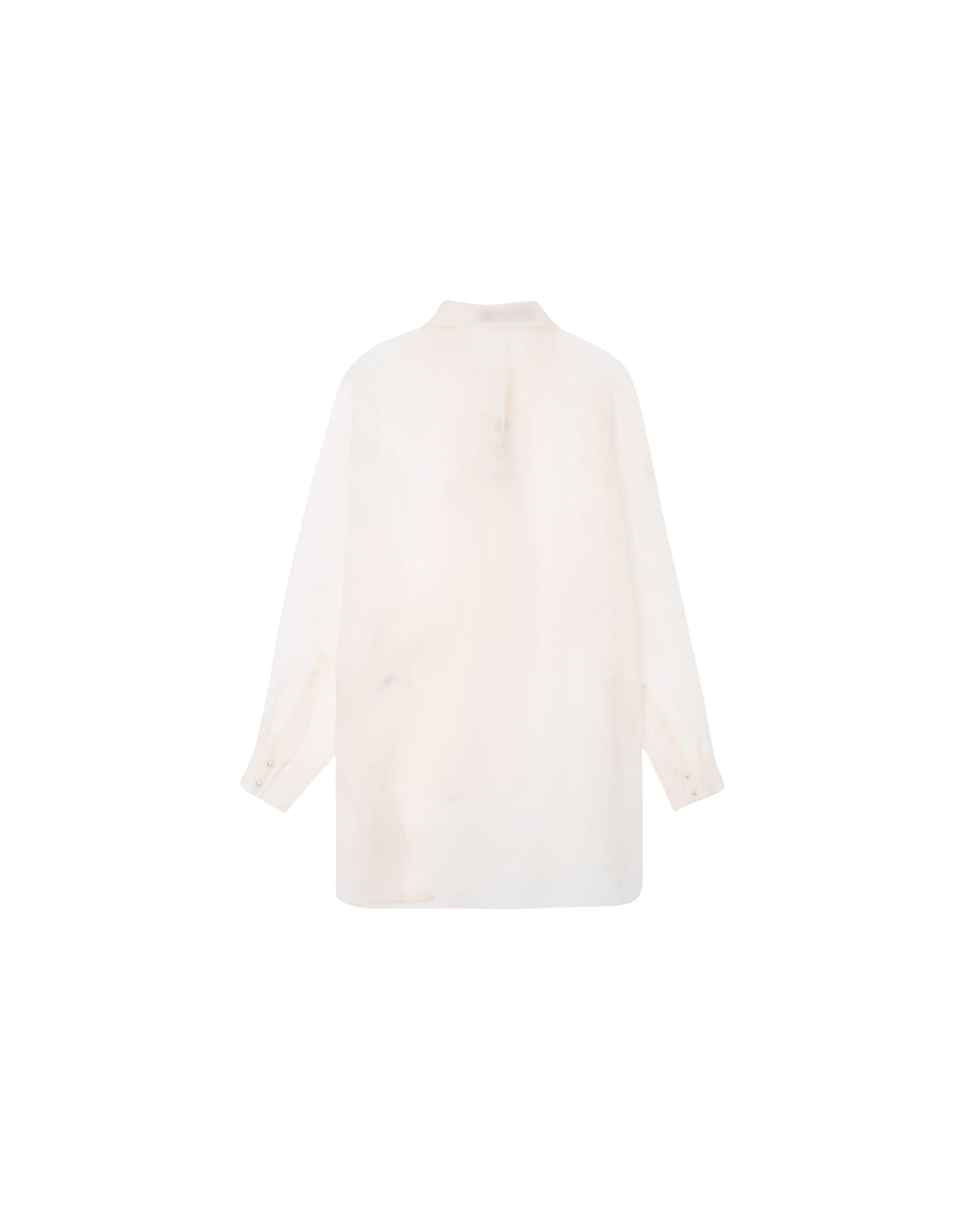 Kimhe Kim - Pearl Buttons Organza Draped Shirt (Ivory) product image 8 | TRAB K-Fashion Australia