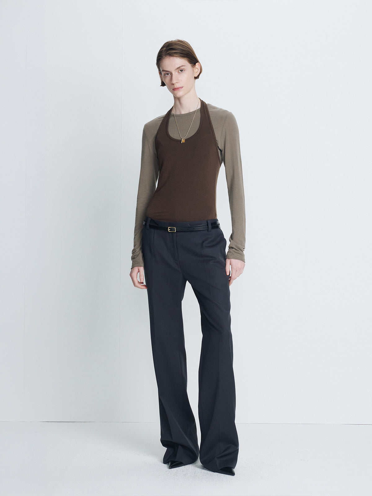Tonywack - Loose Fit Wool Tailored Trousers (Charcoal) product image 1 | TRAB K-Fashion Australia