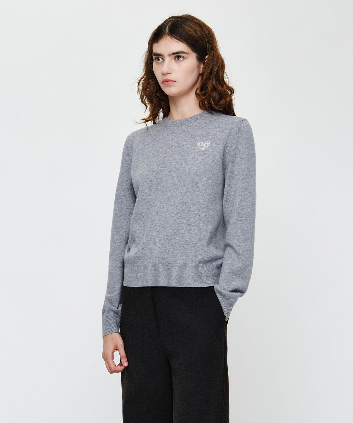 Marithe & Francois Girbaud - Small Classic Logo Knit Pullover (Melange Gray) product image 2 | TRAB K-Fashion Australia