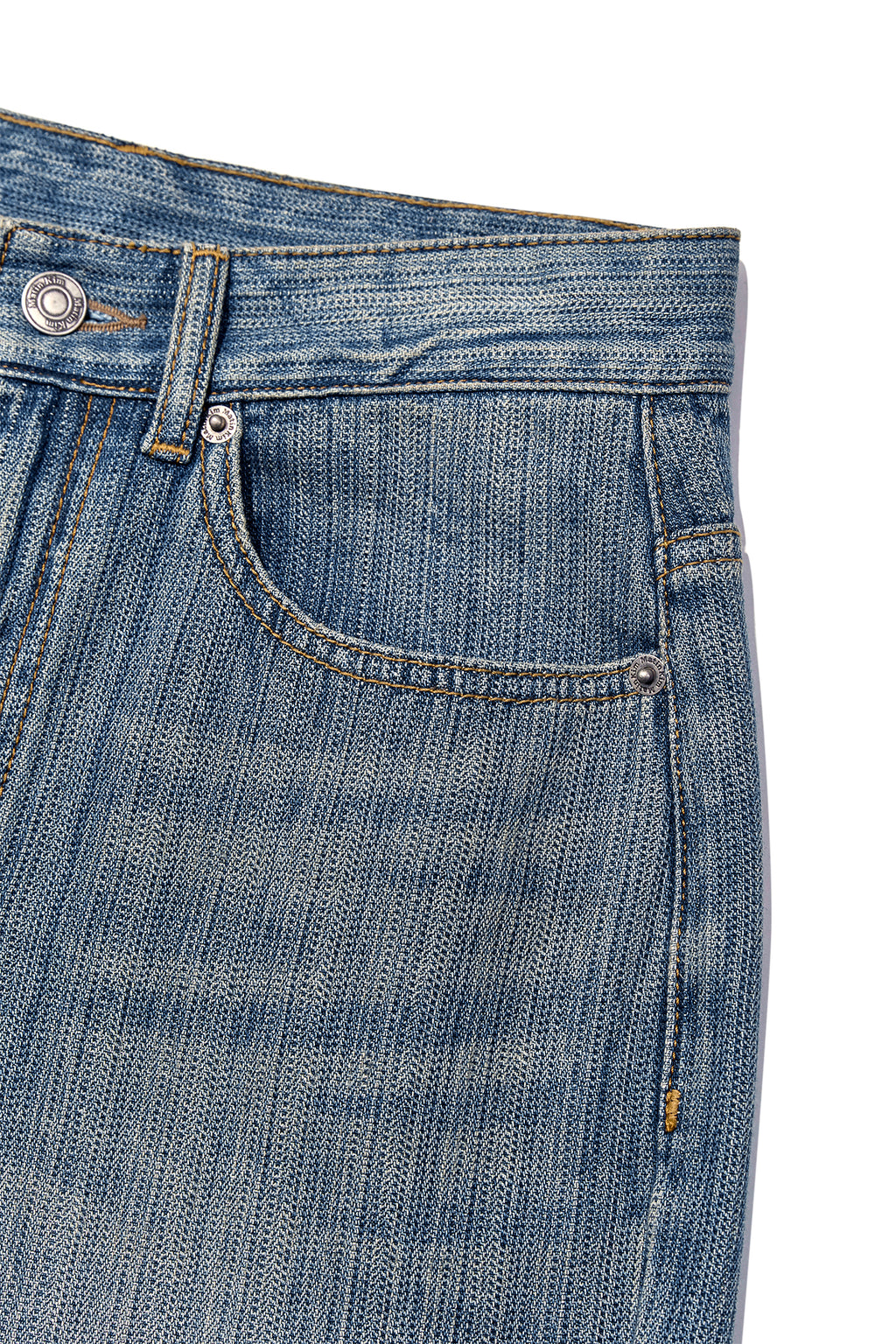 Matin Kim - Washed Stripe Boots Cut Denim Pants (Blue) product image 4 | TRAB K-Fashion Australia