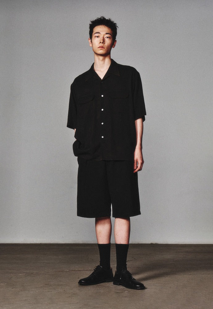 Art if acts - Tencel Two Pocket Half Shirt (Faded Black) product image 1 | TRAB K-Fashion Australia