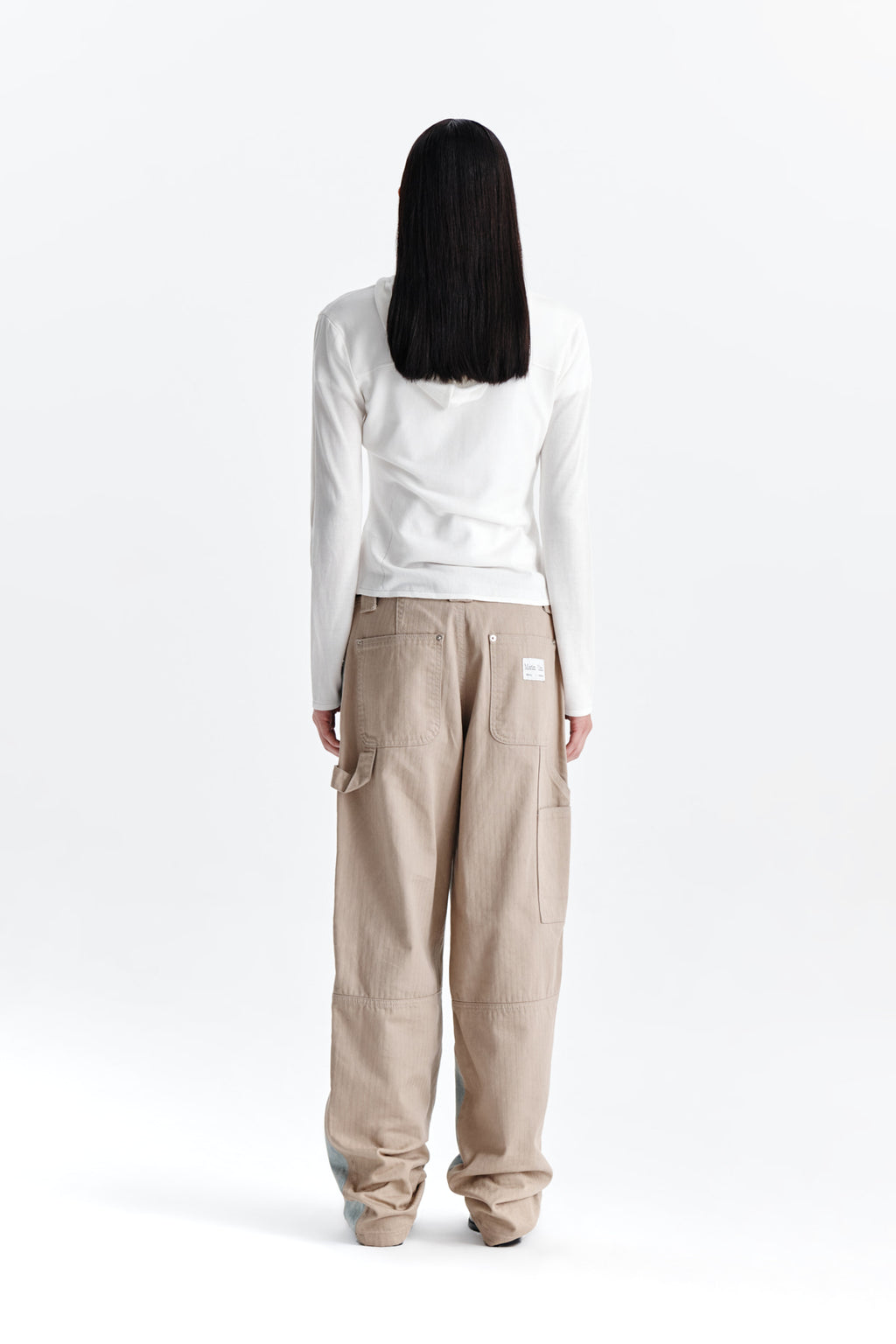 Matin Kim - Sleeve Hole Point Hoody Knit Zip Up (White) product image 7 | TRAB K-Fashion Australia