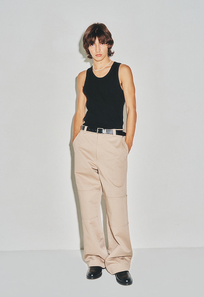 Tonywack - Hard Twist Semi-Wide Cut Double Knee Pants (Beige) product image 1 | TRAB K-Fashion Australia