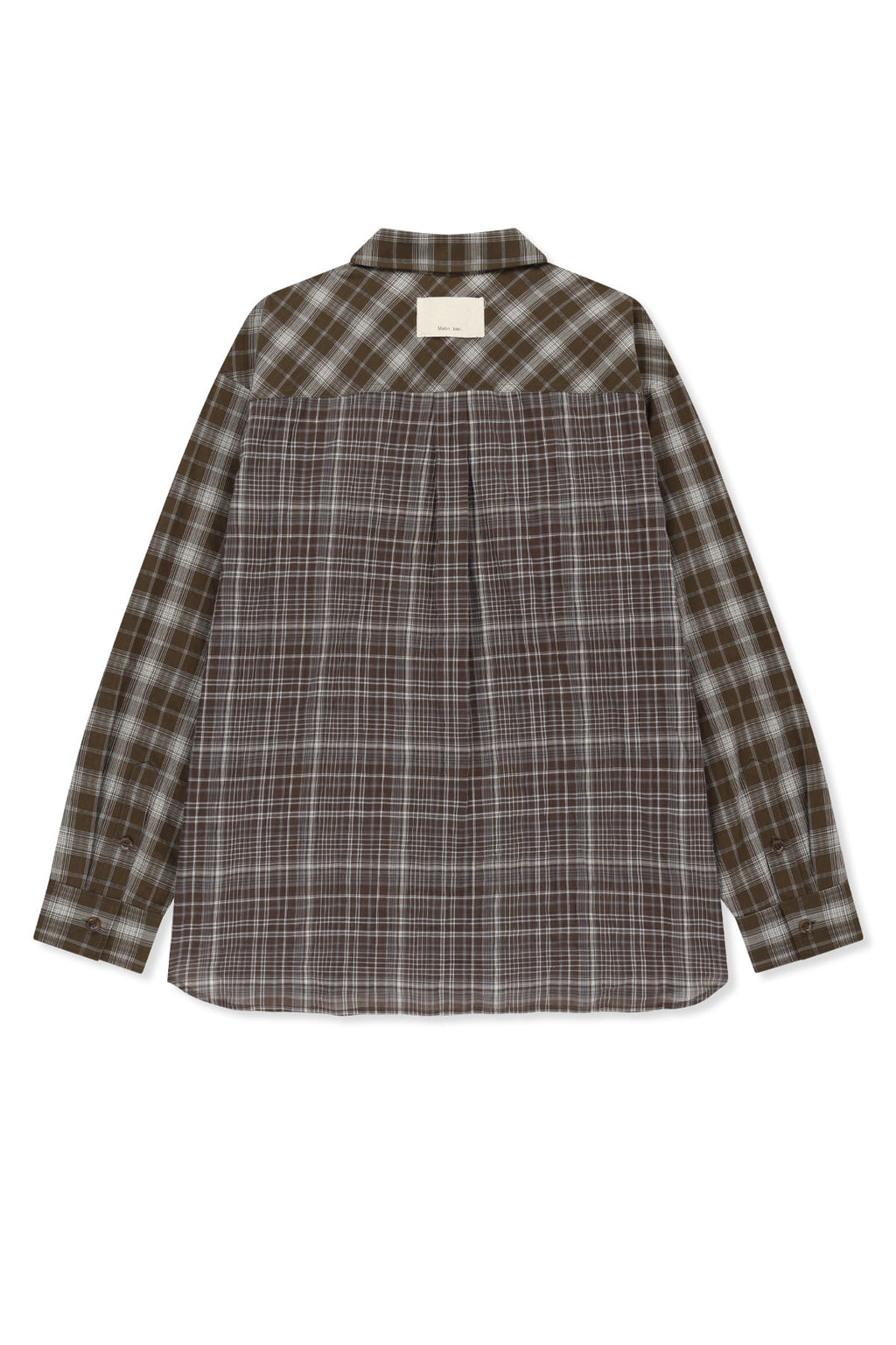 Matin Kim - Mixed Check Over Fit Shirt (Brown) product image 2 | TRAB K-Fashion Australia
