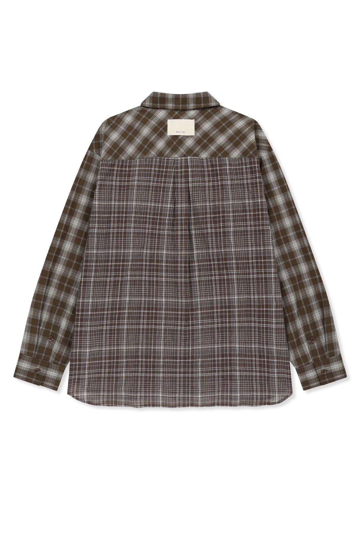 Matin Kim - Mixed Check Over Fit Shirt (Brown) product image 2 | TRAB K-Fashion Australia
