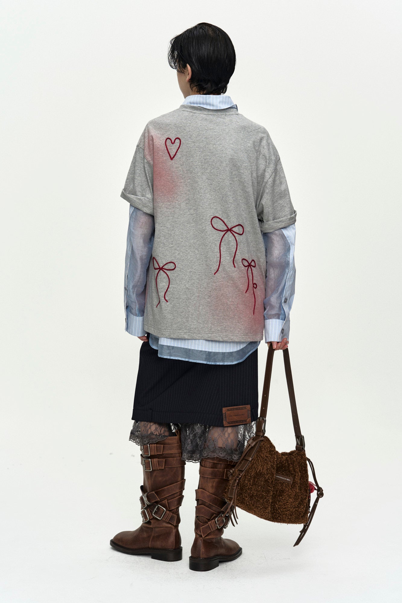 Andersson Bell - Ribbon Embroidery Spray T-Shirt (Melange Grey) product image 9 | TRAB K-Fashion Australia