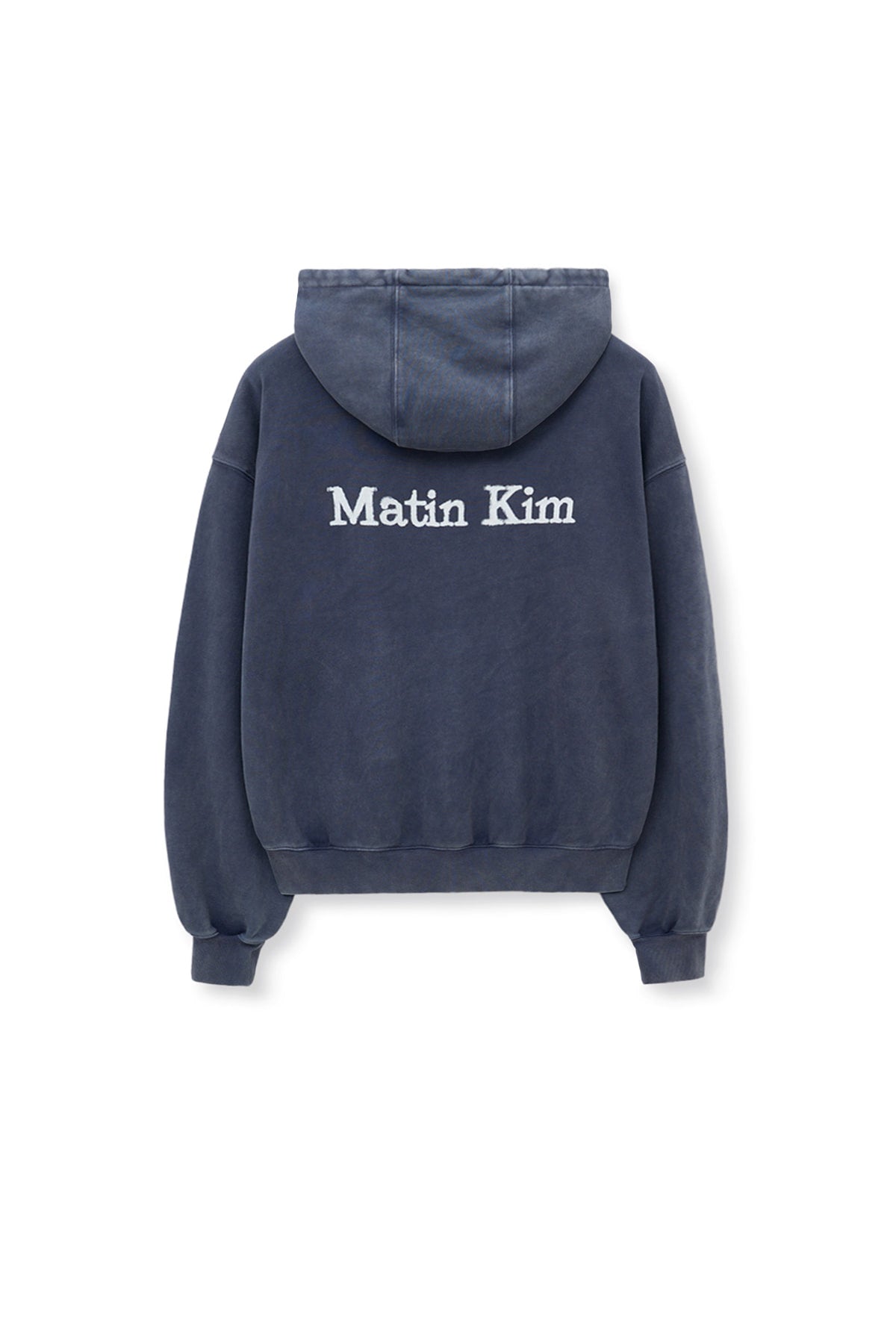 Matin Kim - Zipper Point Washed Hoody (Navy) product image 3 | TRAB K-Fashion Australia